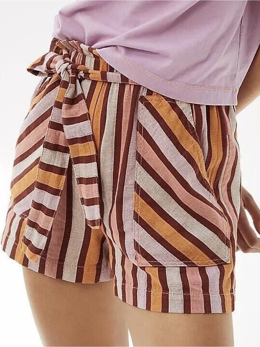 Anthropologie Striped Tie-Waist Women’s Shorts